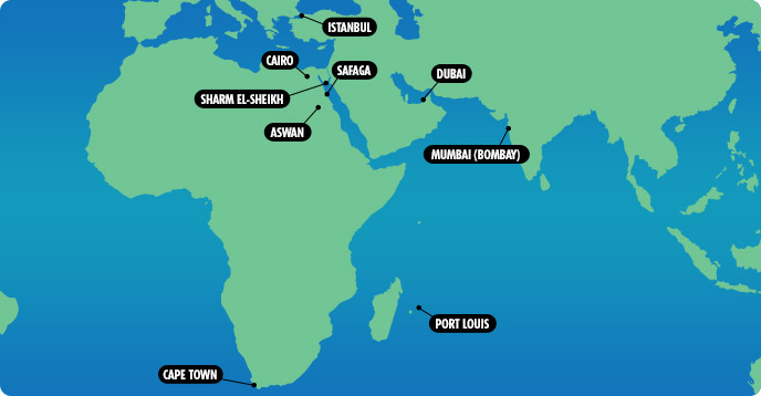 Africa, India & Middle East Cruises