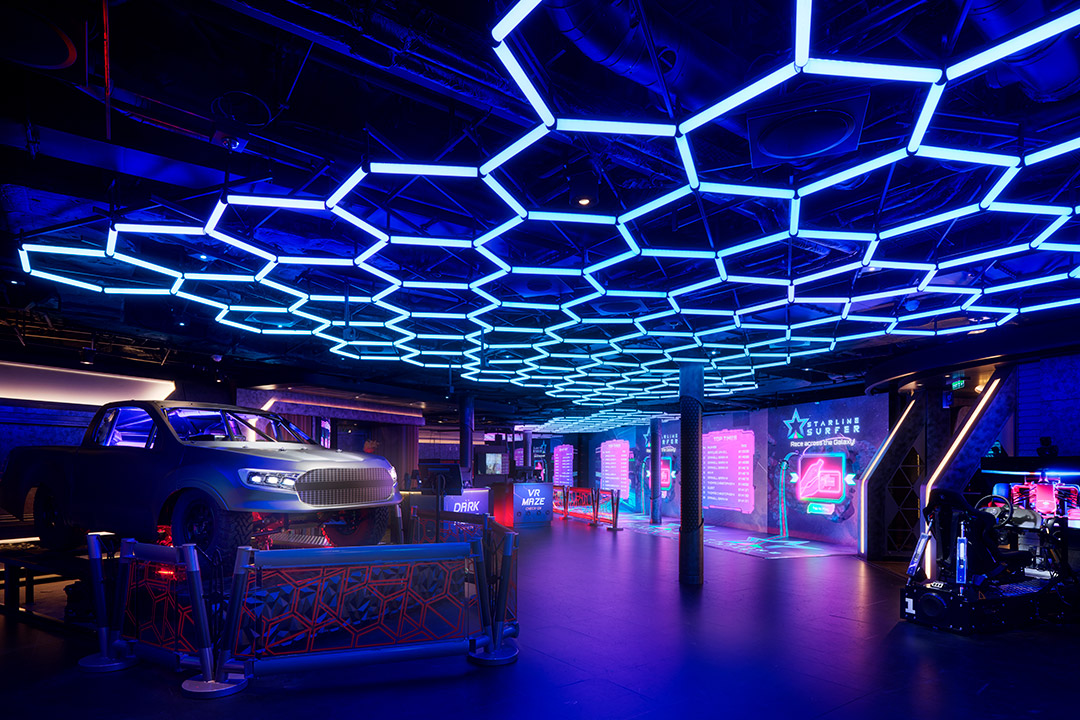 Galaxy Pavilion, the first flying theater simulator at sea aboard Norwegian Prima and Viva.