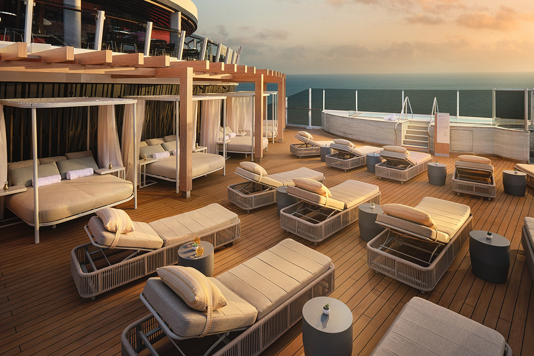 Vibe Beach Club, an adults-only venue, perfect for relaxation, is available on some NCL ships.
