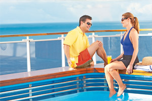 Passengers Relaxing Poolside