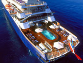 Aerial of a SeaDream Cruise Ship